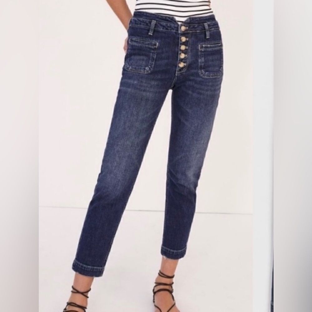 Pilcto & The Letterpress By Anthropologie Sz 25 High Rise Slim Cropped